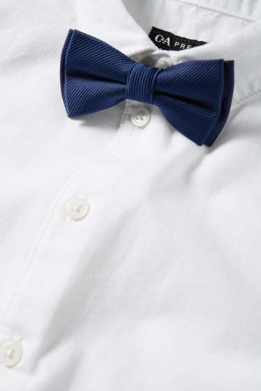 Children Boys - Set - shirt, waistcoat and bow tie - 3 piece - party - white / gray