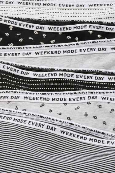 Kinder Mädchen - Multipack 7er - Slip - schwarz / weiß