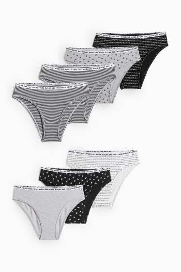 Kinder Mädchen - Multipack 7er - Slip - schwarz / weiß