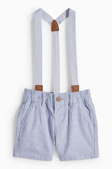 Bebeluși - băieți - Compleu bebeluși - 3 piese - albastru / alb