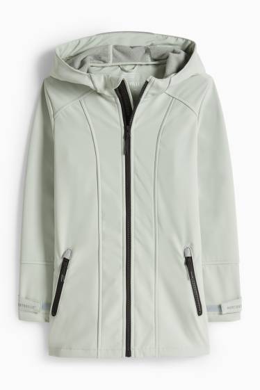 Bambine - Giacca softshell con cappuccio - impermeabile - verde menta