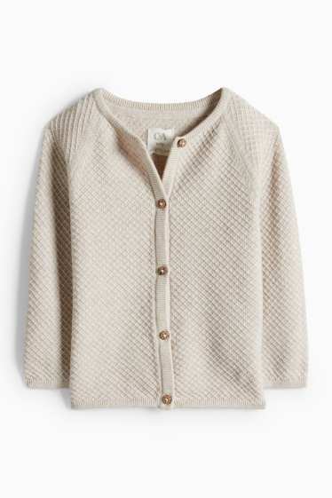 Unisex - Baby knitted jacket - light beige