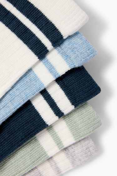 Bébés garçons - Lot de 5 paires - chaussettes bébé - blanc / bleu