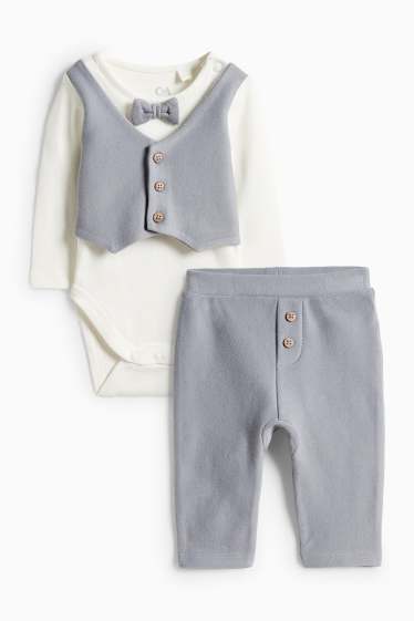 Baby Boys - Baby outfit - 2 piece - white / gray
