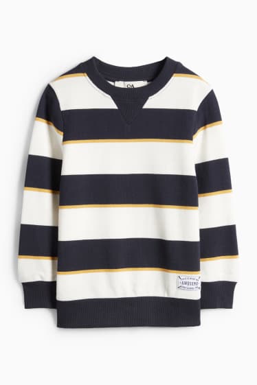 Kinderen: jongens - Sweatshirt - gestreept - donkerblauw / wit