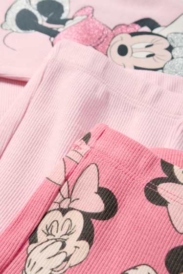 Copii - Fete - Multipack 2 perechi - Minnie Mouse - colanți evazați - reiați - roz