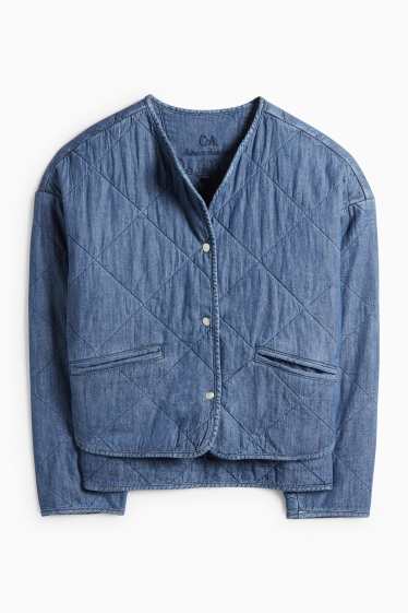 Donna - Giacca di jeans trapuntata - oversize - jeans blu