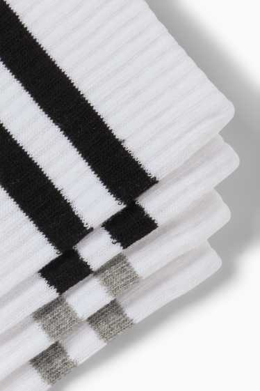 Kinderen: jongens - Set van 5 paar - tennissokken - wit / zwart