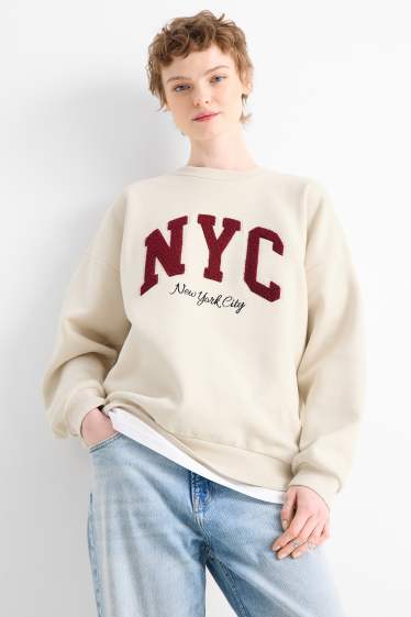 Femmes - Sweat oversize - beige clair