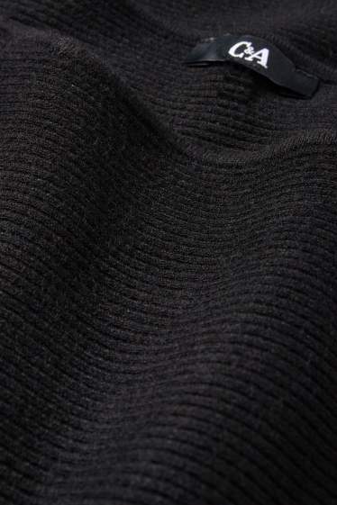 Dámské - Svetr - žebrovaný - černá