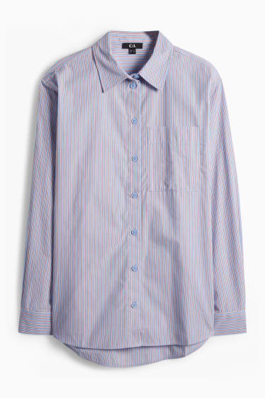 Damen - Bluse - gestreift - hellblau