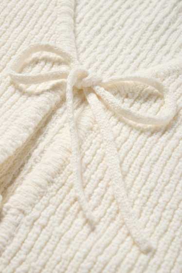 Femei - Cardigan tricotat - reiat - alb-crem