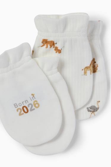 Unisex - Paquet de 2 - animals salvatges - guants antiesgarrapades - blanc