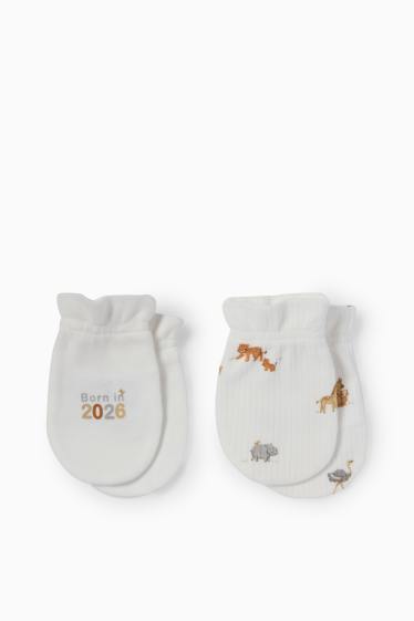 Unisex - Paquet de 2 - animals salvatges - guants antiesgarrapades - blanc