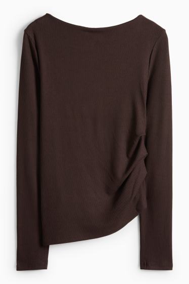 Dámské - Tričko - tmavohnědá