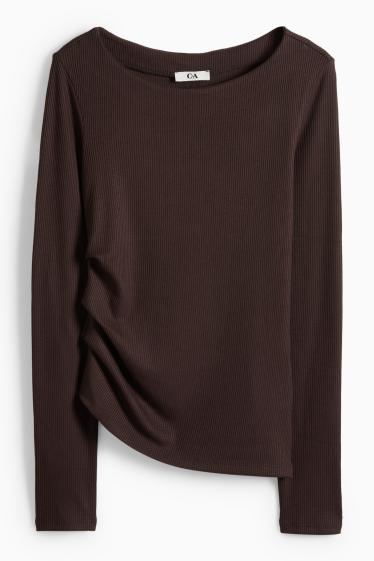 Dámské - Tričko - tmavohnědá