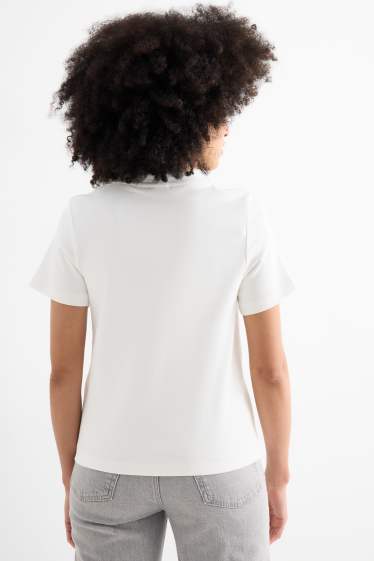 Femei - Tricou - regular fit - aspect lucios - alb