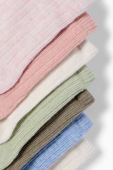 Bébés filles - Lot de 7 paires - chaussettes bébé - finition côtelée - coloré