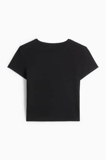 Damen - T-Shirt - Slim Fit - schwarz