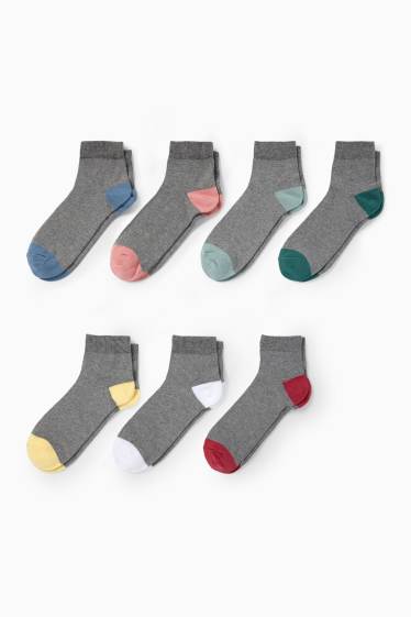Men - Multipack of 7 - short socks - dark gray