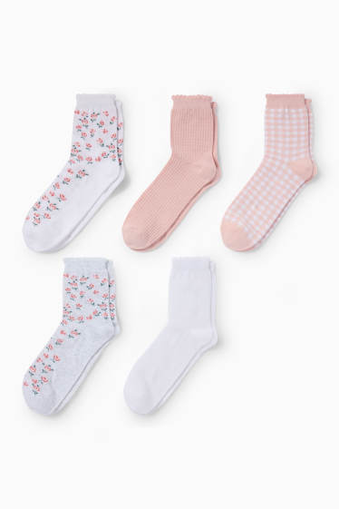Damen - Multipack 5er - Socken - rosa