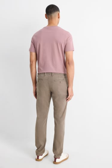 Pánské - Kalhoty chino - slim fit - khaki