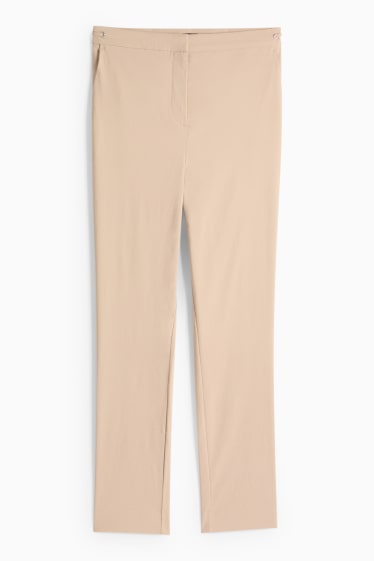 Damen - Stoffhose - Mid Waist - Tapered Fit - beige