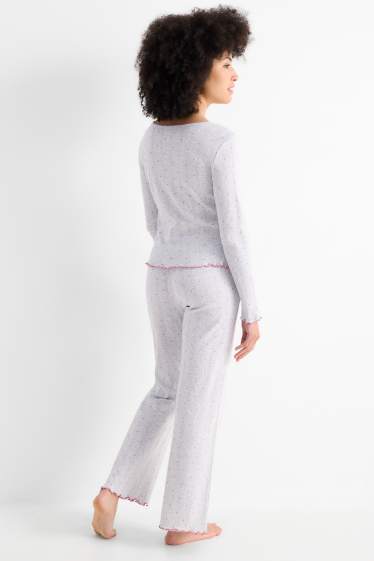 Femmes - Pyjama - à motif - gris clair