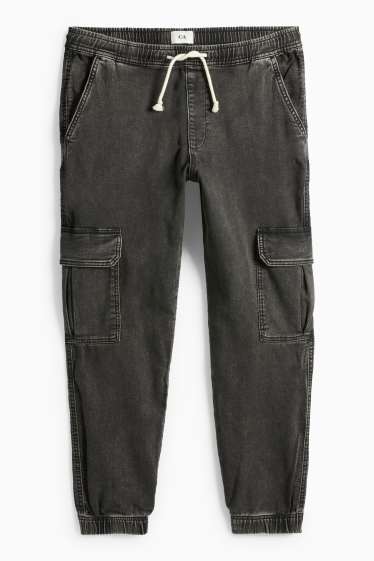 Hommes - Jean cargo - LYCRA® - jean gris foncé