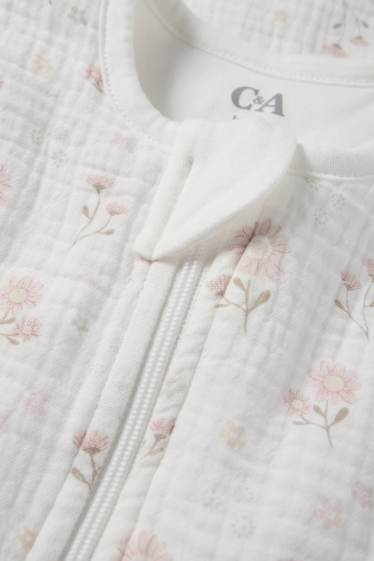Baby Mädchen - Blümchen - Baby-Schlafsack - 6-18 Monate - weiß