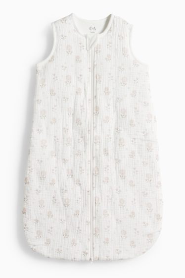 Baby Mädchen - Blümchen - Baby-Schlafsack - 6-18 Monate - weiß