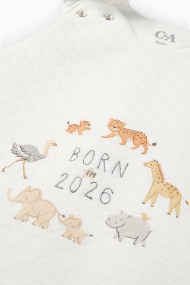 Unisex - Wild animals - baby sleeping bag - 0-4 months - white