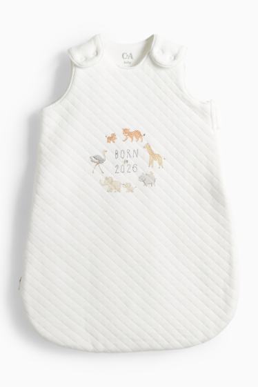 Unisex - Wild animals - baby sleeping bag - 0-4 months - white