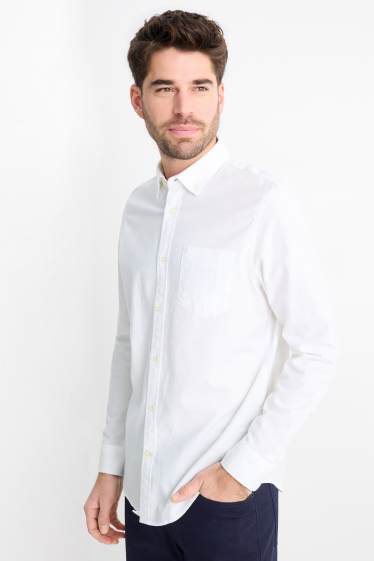 Pánské - Košile - regular fit - button-down - bílá
