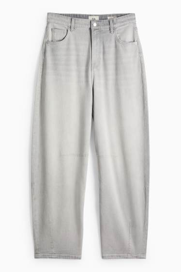 Damen - Balloon Jeans - Mid Waist - helljeansgrau