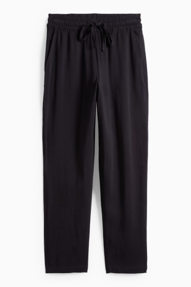 Femei - Pantaloni de stofă - talie înaltă - tapered leg - negru