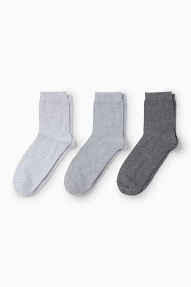 Damen - Multipack 3er - Socken - hellgrau-melange