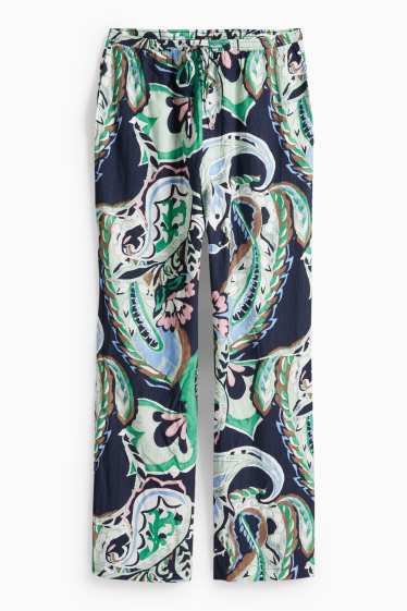 Dámské - Kalhoty - zelená/tmavomodrá