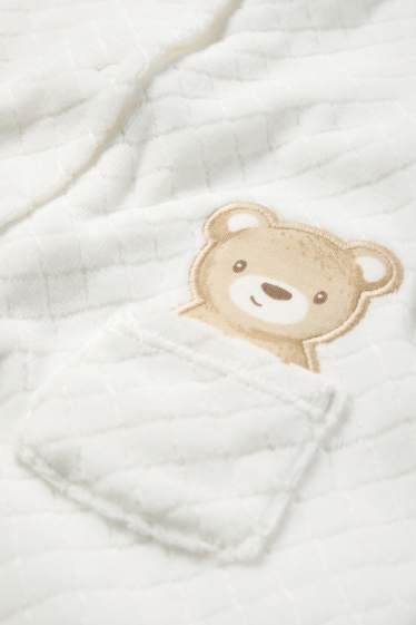 Unisexe - Teddy bear - pyjama bébé - finition texturée - blanc