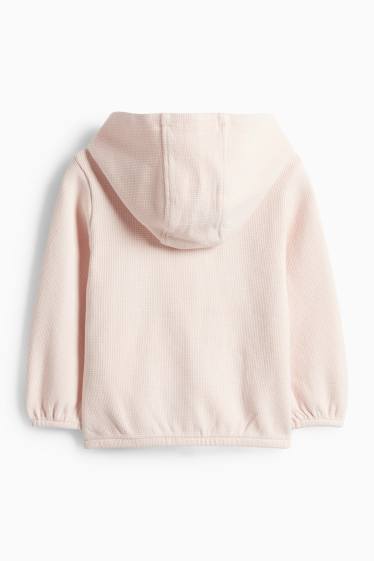 Baby Mädchen - Baby-Sweatjacke mit Kapuze - strukturiert - rosa