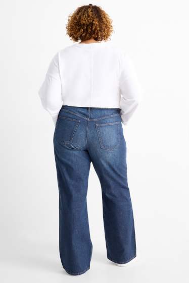 Damen - Wide Leg Jeans - High Waist - jeansblau