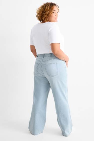 Femei - Wide leg jeans - talie înaltă - denim-albastru deschis