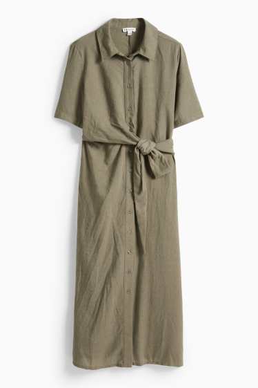 Women - Maternity shirt dress - dark green