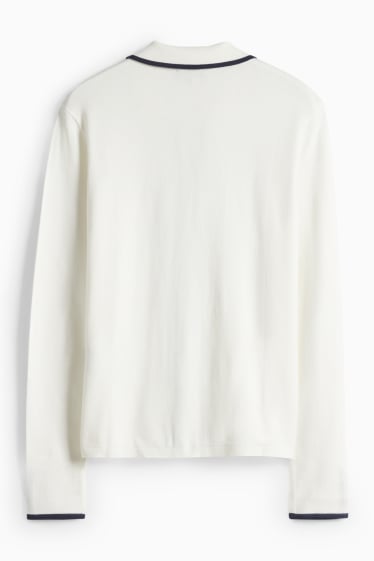 Women - Cardigan - dark blue / creme white