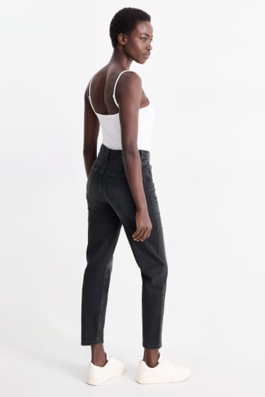 Dámské - Mom jeans - high waist - LYCRA® - džíny - tmavošedé