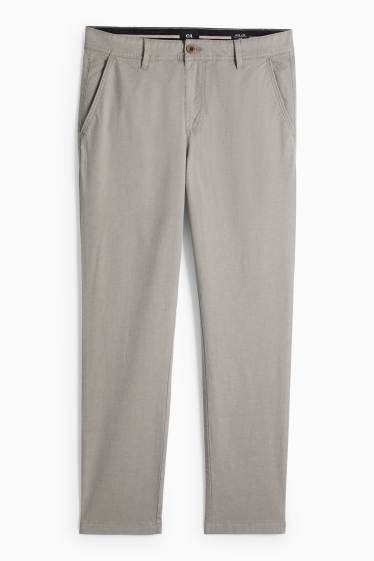 Hommes - Chino - slim fit - finition texturée - gris