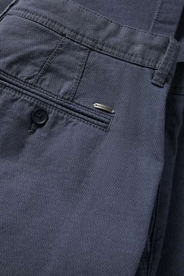 Pánské - Kalhoty chino - slim fit - strukturované - tmavomodrá