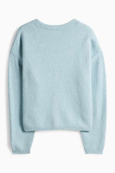 Women - Knitted cardigan - turquoise