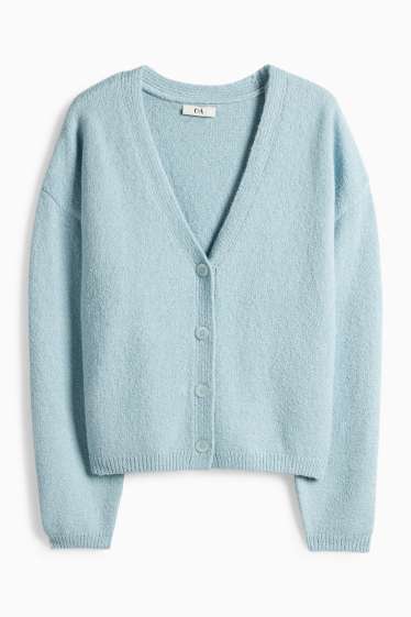 Women - Knitted cardigan - turquoise