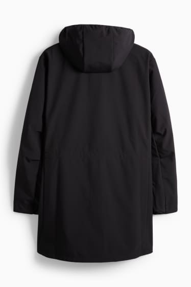 Damen - Softshellmantel mit Kapuze - wasserabweisend - 4 Way Stretch - schwarz